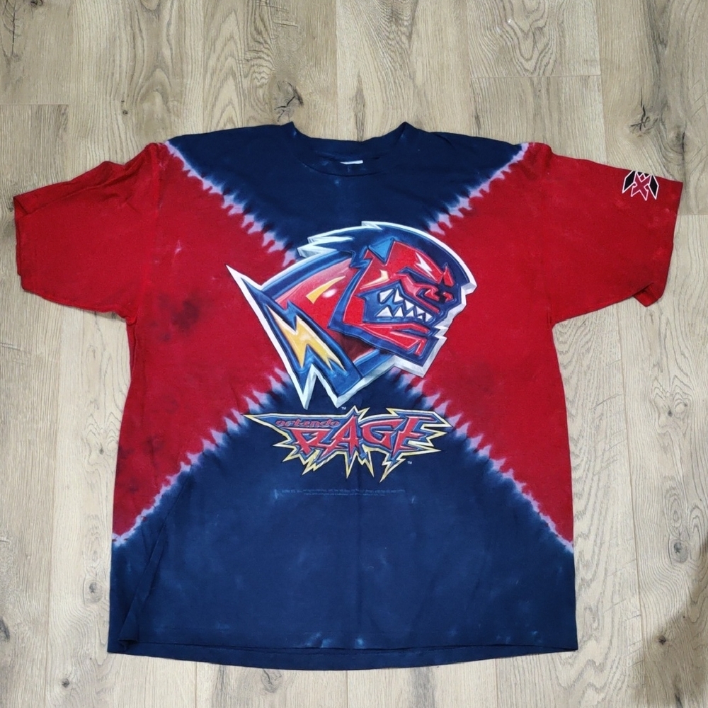 Vintage Liquid Blue XFL Orlando Rage Tie Dye T-shirt XL